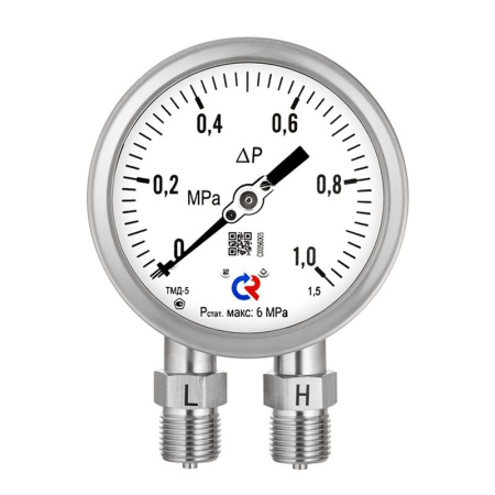 Дифманометр ТМД-5-521Р(0...100кПа) 6МПа 2xG1/2 кл.т.1,5